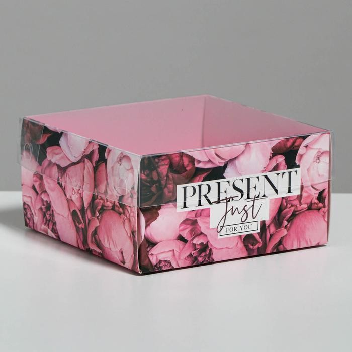 Коробка складная с PVC крышкой «Present», 12 х 6 х 11.5 см