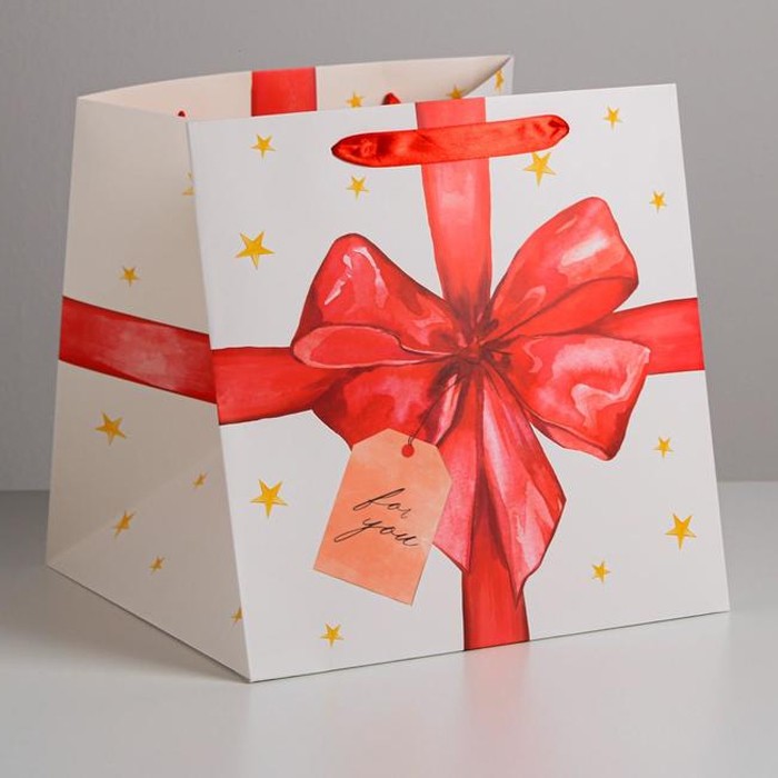 Пакет квадратный «For you», 30 × 30 × 30 см