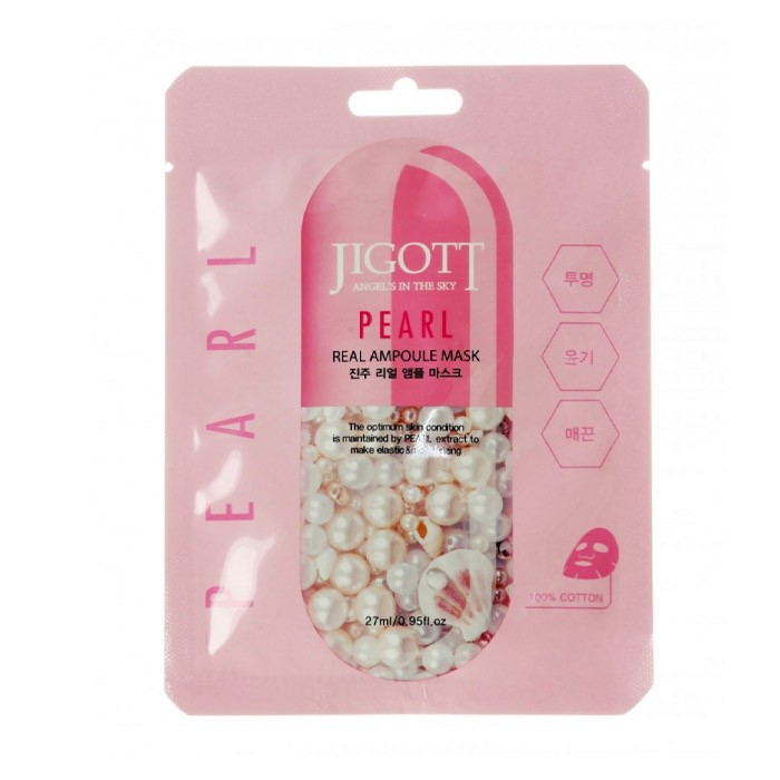 [JIGOTT] Тканевая маска для лица ЖЕМЧУГ PEARL Real Ampoule Mask