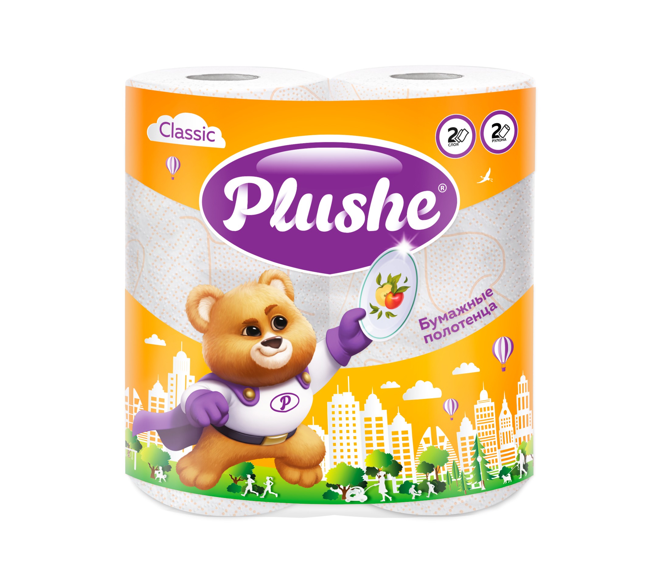 Бумажные полотенца Plushe Классик, 2 сл. 2 рул.