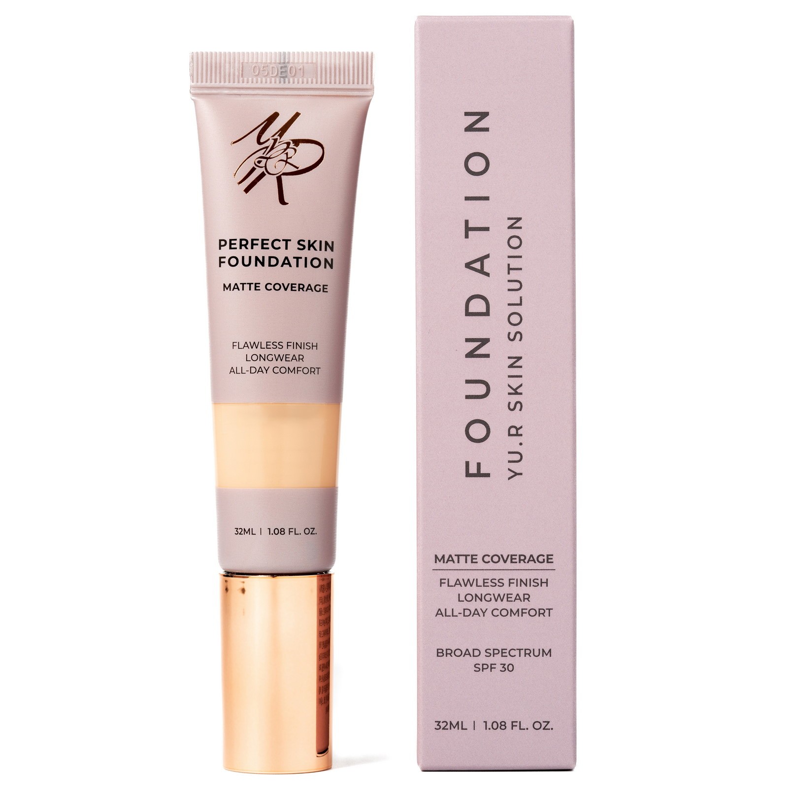 Yu.r Устойчивая основа под макияж MATTE COVERAGE FOUNDATION (1.5 porcelain plus)