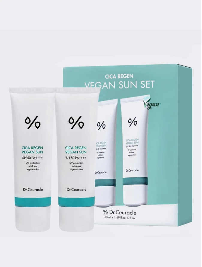 Dr. Ceuracle, Набор солнцезащитных веганских кремов с центеллой Cica regen vegan sun duo set