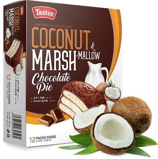 Печенье бисквитное Marshmallow Chocolate Pie со вкусом кокоса 300 г.