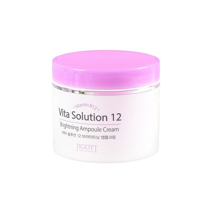 Jigott Осветляющий крем для лица корейский с витаминами СИЯНИЕ Vita Solution 12 Brightening Ampoule Cream , 100 мл