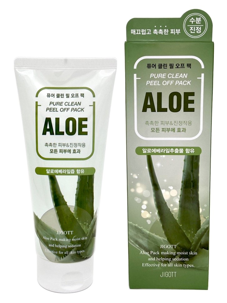 JIGOTT Маска-плёнка для лица на основе экстракта алоэ Aloe Pure Clean Peel Off Pack