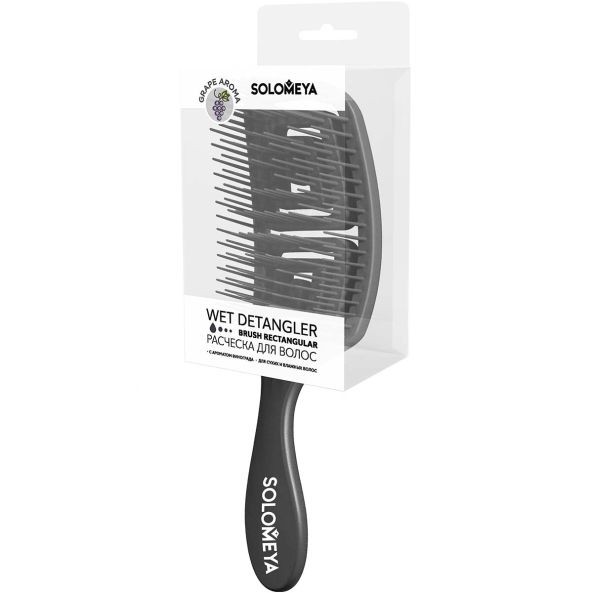[Solomeya] Расческа для сухих и влажных волос с ароматом винограда Wet Detangler Brush Rectangular  Grape, 1 шт