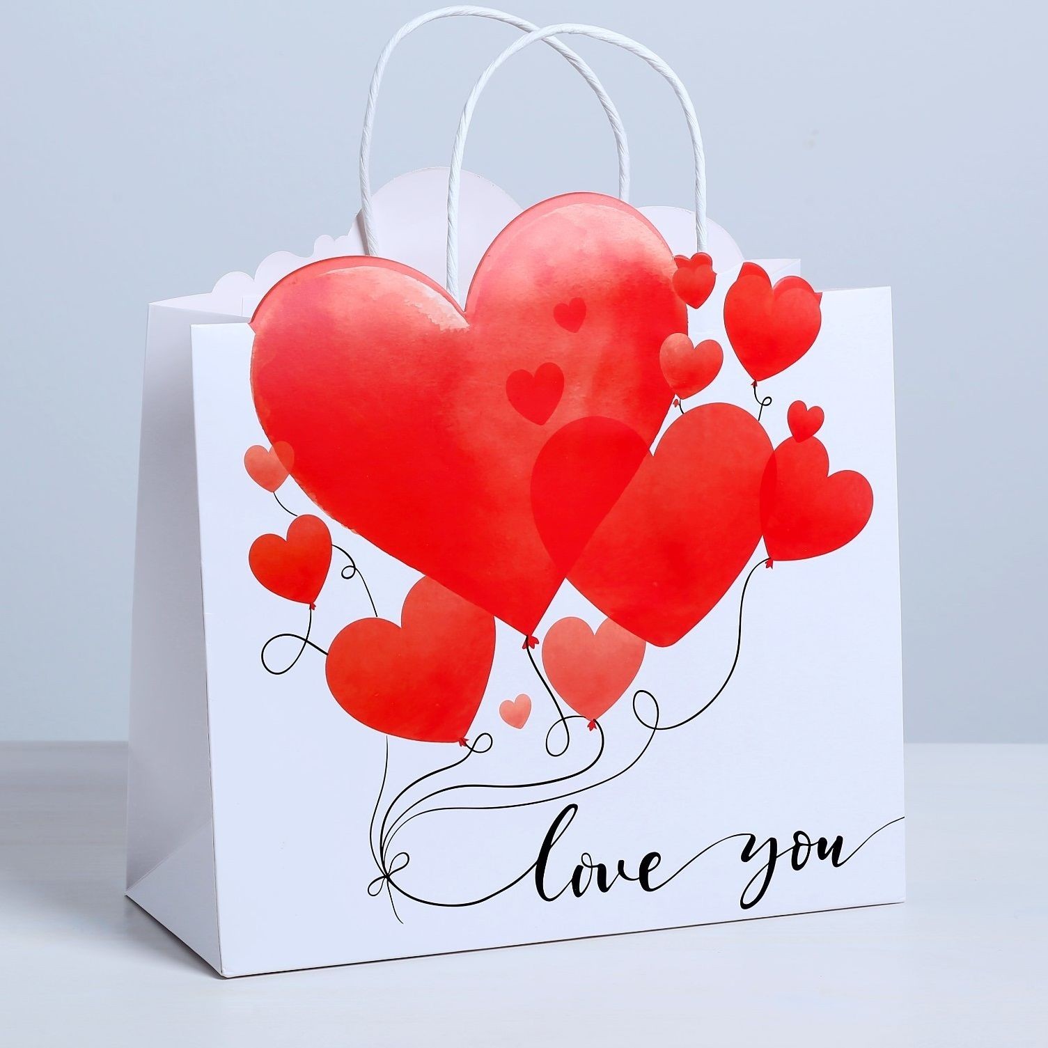 Пакет подарочный «I love you», 30 х 31.5 х 11.5 см