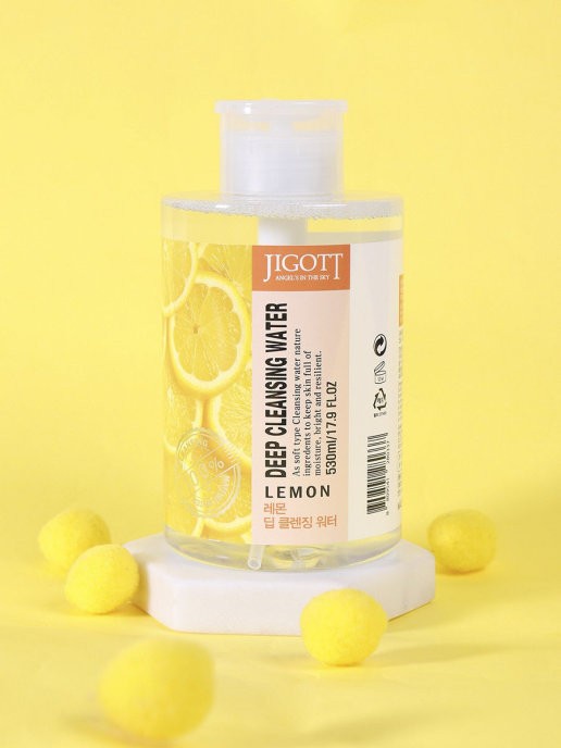[JIGOTT] Жидкость для снятия макияжа ЛИМОН LEMON Deep Cleansing Water,  530 мл