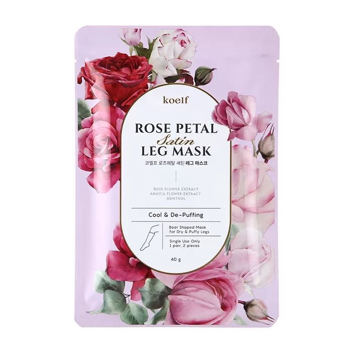 [KOELF] Маски-носочки для ног/ ГОЛЬФЫ/ РОЗА Rose Petal Satin Leg Mask