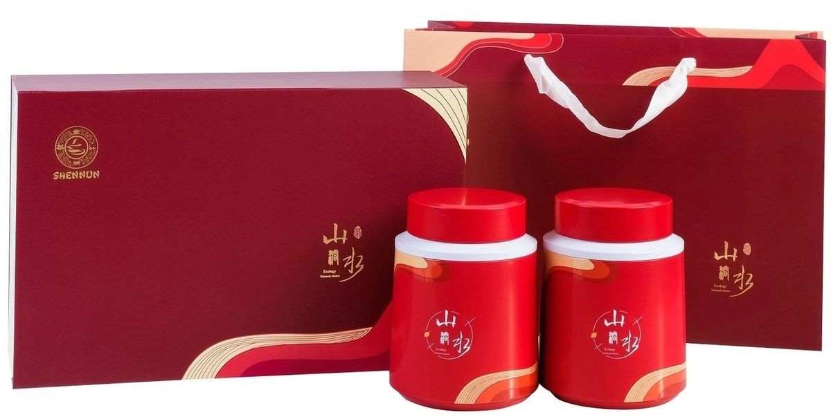 Shennun Набор китайского крупнолистового чая KingTea «Ущелье гор и рек» (Да Хун Пао 50 г * 2 б.)