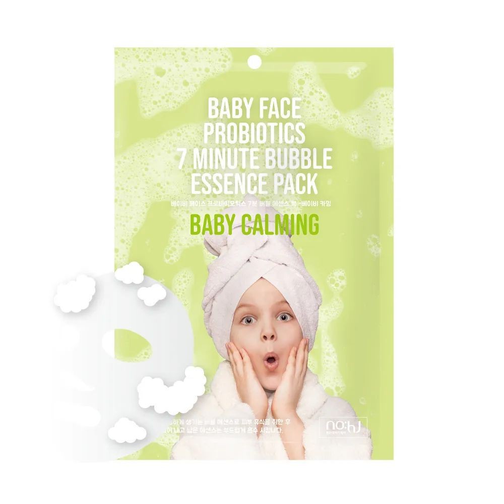 NO:hJ Пузырьковая маска с пробиотиками успокаивающая Baby Face Probiotics 7 Minute Bubble Essence Pack Baby Calming