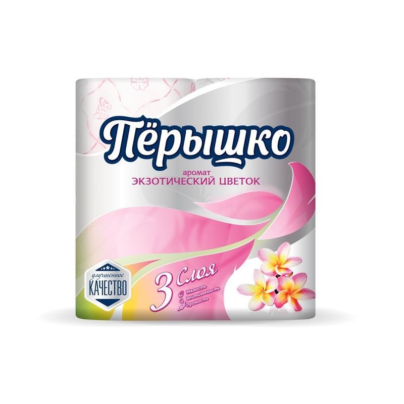 Туалетная бумага Перышко Экзотический цветок, 3сл 4 рул.