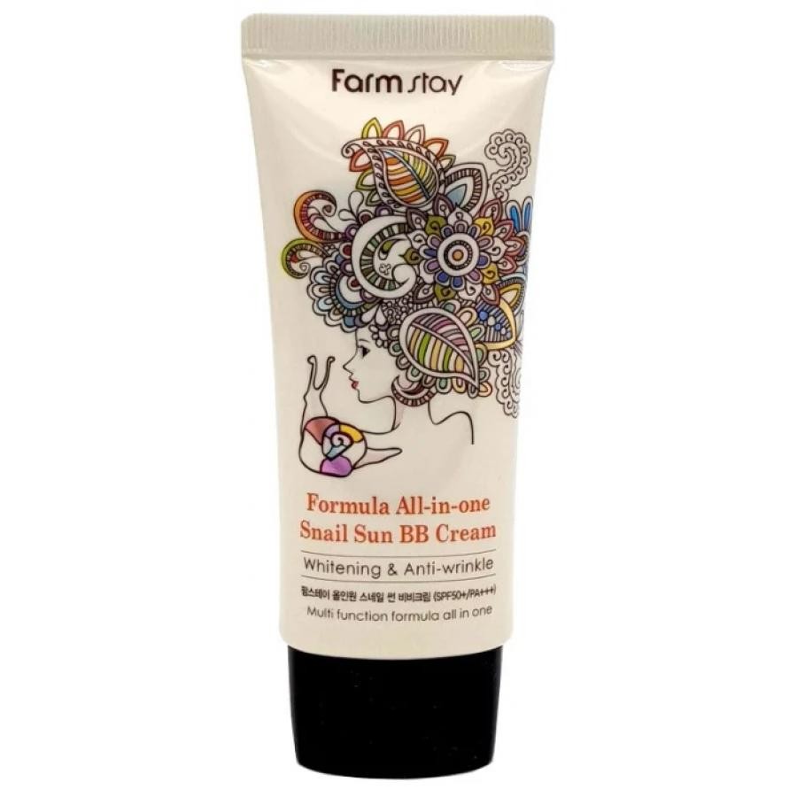 FarmStay BB-крем с экстрактом улитки Formula All-In-One Snail Sun BB Cream SPF50+ PA+++, 50 мл